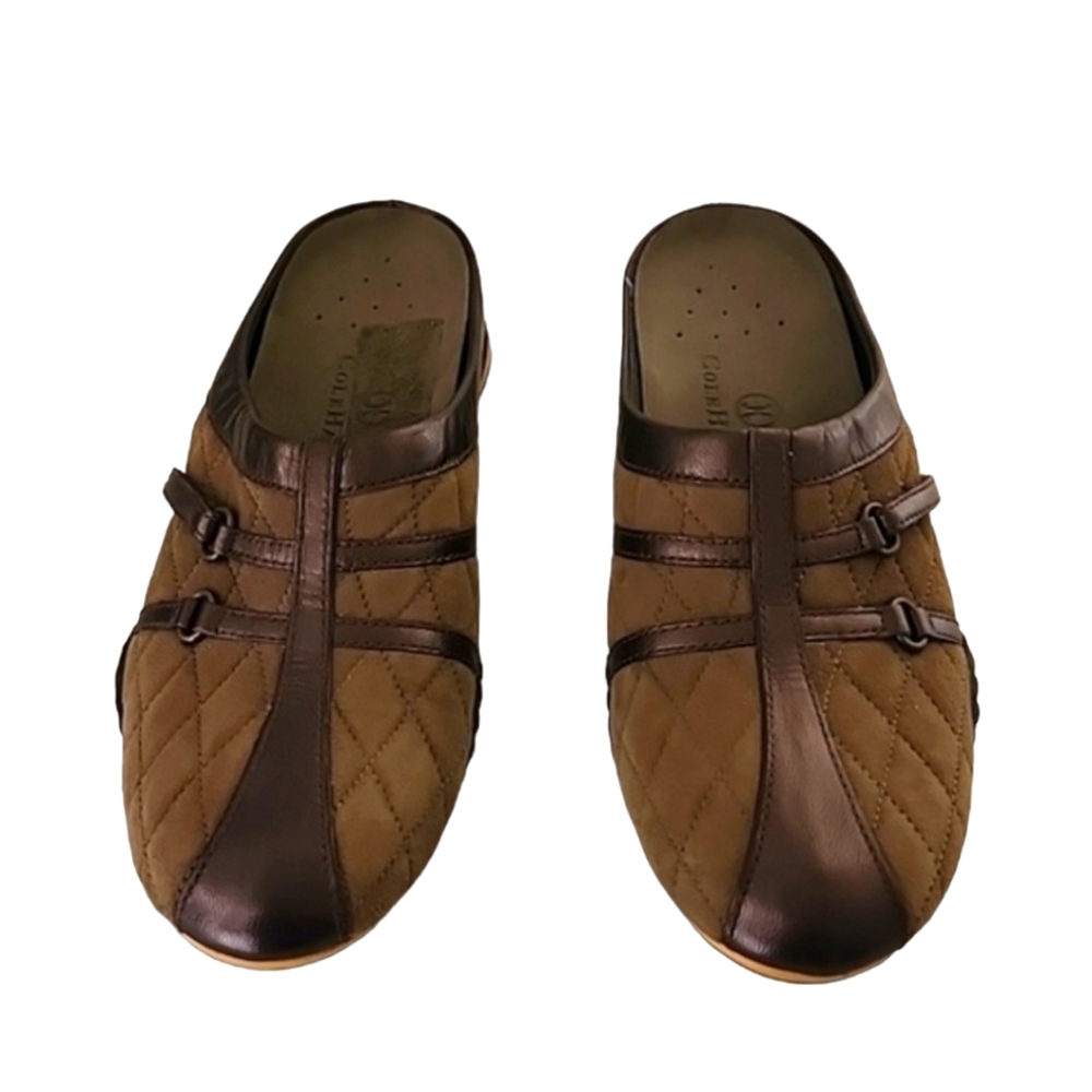 COLE HAAN NIKE AIR Quilted Clogs Mules 7AA 7 Narrow Preppy Suede Sneakers - Picture 5 of 16